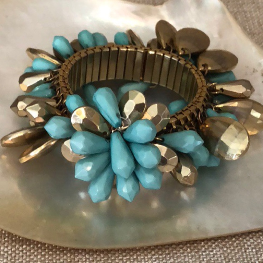NOIR Aqua & Gold Fashion Bracelet